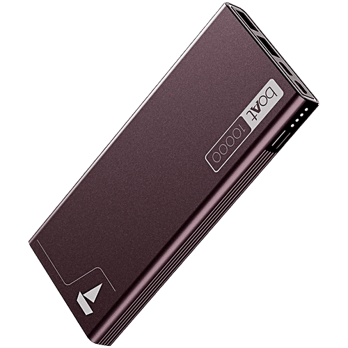 boAt Energyshroom PB300 Powerbank 10000mAh, 22.5W Fast Charging, 12-Layer Smart IC Protection, LED Indicators, Aluminium Casing - Burgundy, 1 pc  