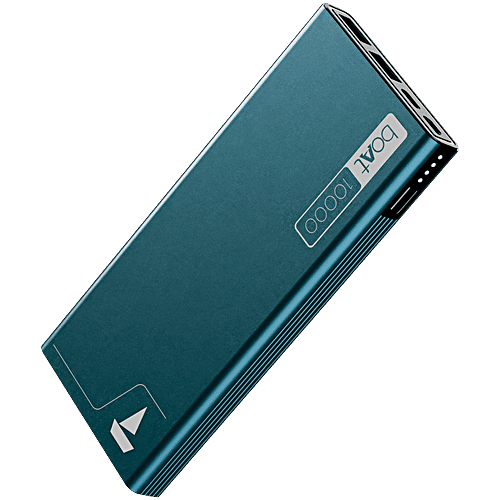 boAt Energyshroom PB300 Powerbank With 10000mAh Battery, 22.5W Fast Charging, 12-Layer Smart IC Protection, LED Indicators, Aluminium Alloy Casing - Steel Blue, 1 pc