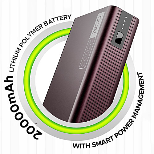 boAt Energyshroom PB400 20000mAh Power Bank w/ Built-In 12-layer Smart IC protection & 22.5W Fast Charging - Burgundy, 1 pc
