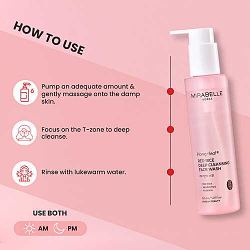 Mirabelle Korea Hong-Ssal Red Rice Deep Cleansing Face Wash, 150 ml  