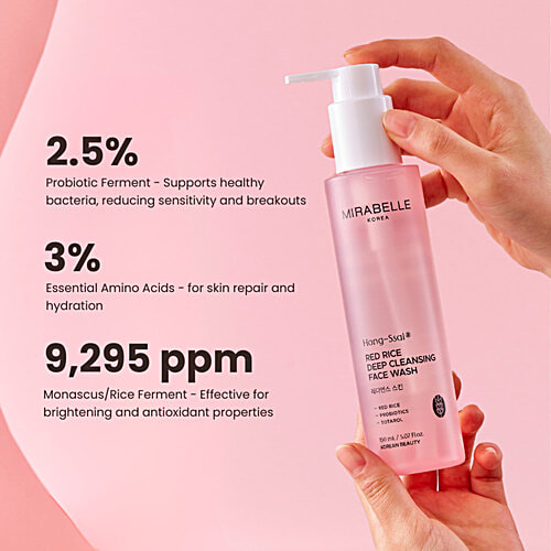 Mirabelle Korea Hong-Ssal Red Rice Deep Cleansing Face Wash, 150 ml  