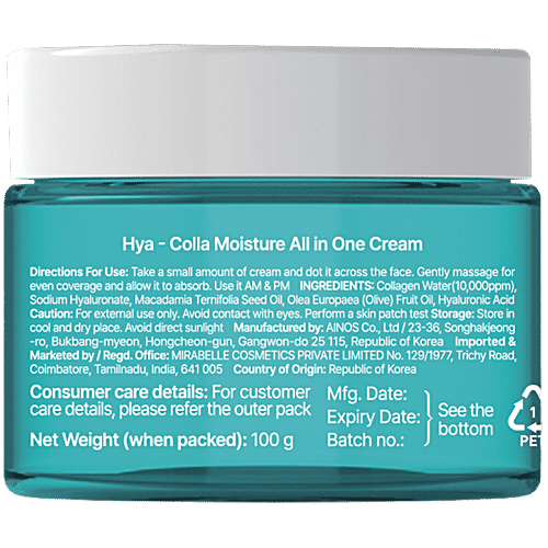 Mirabelle Korea Hya-Colla Moisture All In One Cream, 100 g