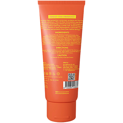 Conscious Chemist Peach The Sun Hybrid Gel Non-Greasy Sunscreen SPF 50 PA++++, 50 g  With Vitamin C/Rice Water Extract/Peach Extract, For All Skin Types, Broad Spectrum, UVA &UVB Protection