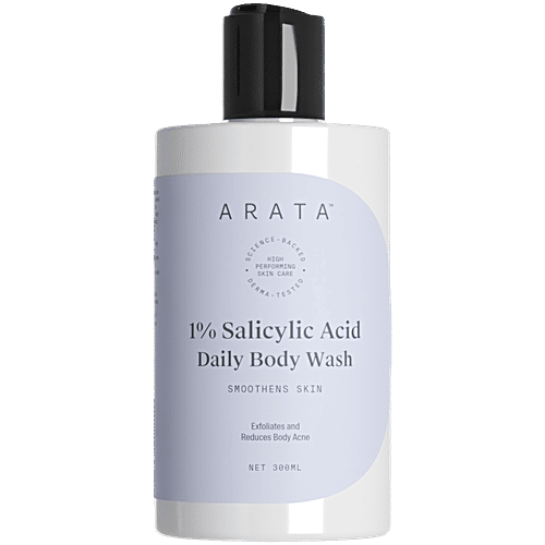 Arata 1% Salicylic Acid Daily Body Wash, 300 ml  Smoothens Skin, Exfoliates & Reduces Body Acne