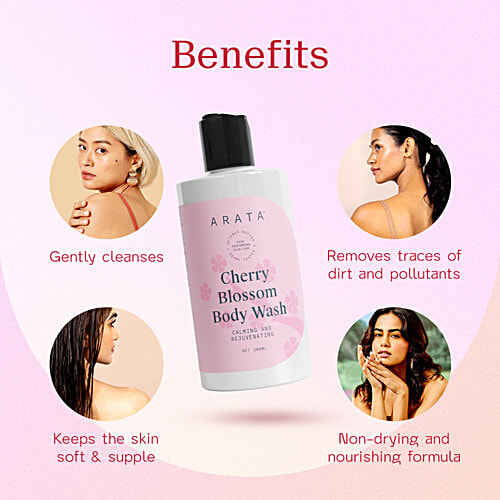 Arata Cherry Blossom Body Wash, 300 ml Calming & Rejuvenating