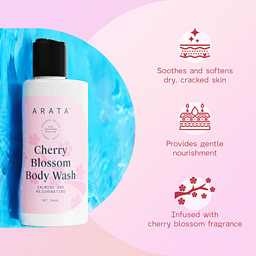 Arata Cherry Blossom Body Wash, 300 ml Calming & Rejuvenating