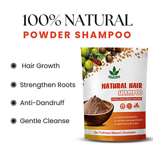 Havintha Natural Hair Shampoo - Methi Dana, Reetha, Shikakai, Amla Powder, 227 g  No Chemicals & Preservatives