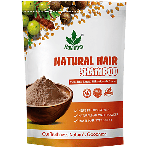 Havintha Natural Hair Shampoo - Methi Dana, Reetha, Shikakai, Amla Powder, 227 g  No Chemicals & Preservatives