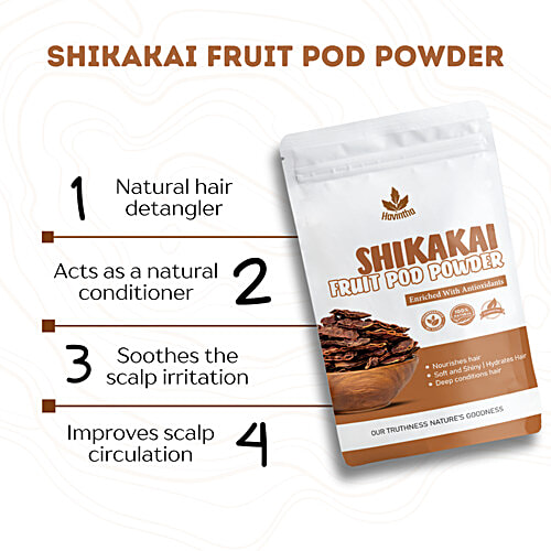 Havintha Shikakai Fruit Pod Powder - Enriched With Antioxidants, 50 g Nourishes & Hydrates Hair, Soft & Shiny, Deep Conditions Hair