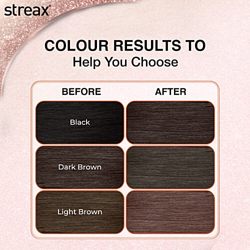 Streax Gel Hair Colour, 30 g + 30 ml 4 Natural Brown 100% grey coverage