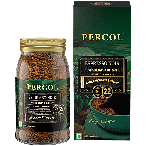 Percol Espresso Noir Dark Chocolate & Oolong Instant Coffee Powder, 100 g  