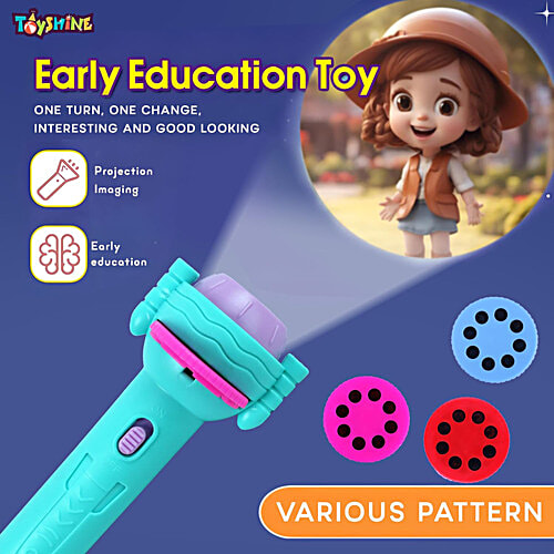 Toyshine Projector Flashlight Torch - 3 Slides, 24 Patterns, 1 pc  Kids Projection Light Toy Educational Cartoon Story Torch Projector Bedtime Toy for Kids