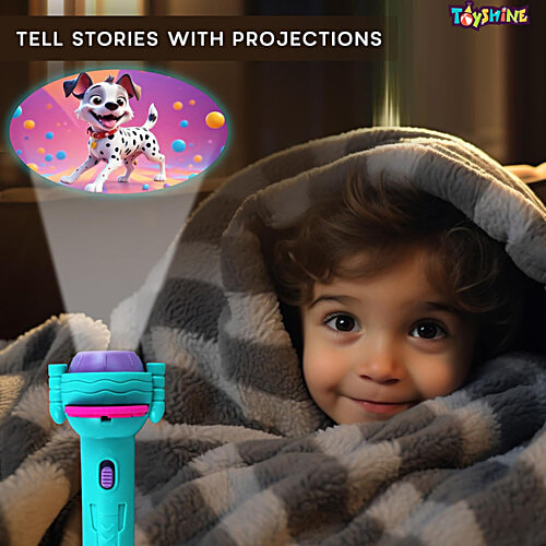 Toyshine Projector Flashlight Torch - 3 Slides, 24 Patterns, 1 pc  Kids Projection Light Toy Educational Cartoon Story Torch Projector Bedtime Toy for Kids