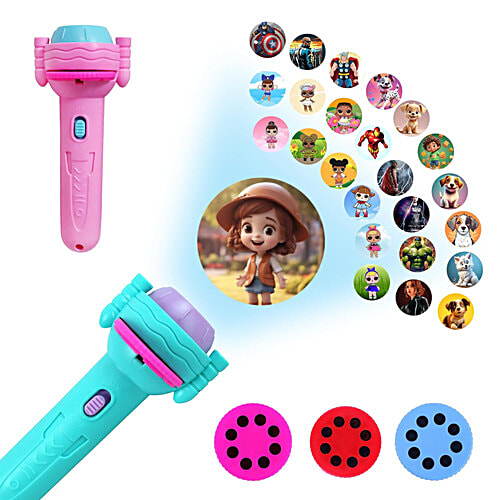 Toyshine Projector Flashlight Torch - 3 Slides, 24 Patterns, 1 pc  Kids Projection Light Toy Educational Cartoon Story Torch Projector Bedtime Toy for Kids