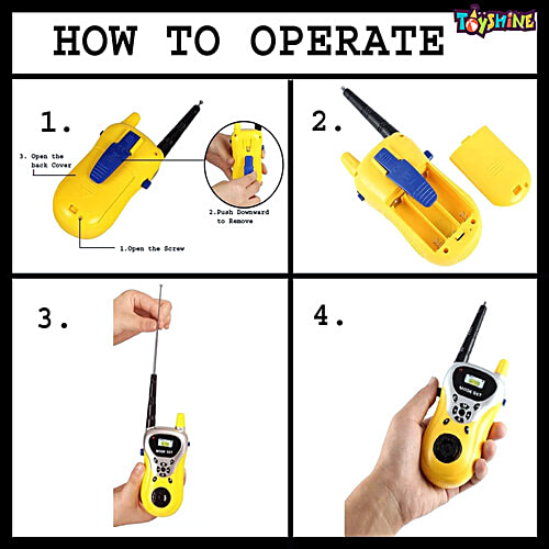 Toyshine Kids Walkie Talkie - With 2 Player System, Yellow, 1 pc  