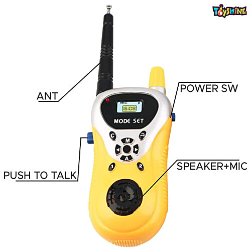 Toyshine Kids Walkie Talkie - With 2 Player System, Yellow, 1 pc  