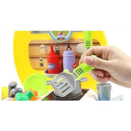 Toyshine Kitchen Cooking Toy Set - With Briefcase, Yellow, 26 pcs