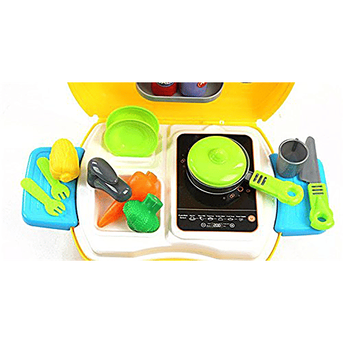 Toyshine Kitchen Cooking Toy Set - With Briefcase, Yellow, 26 pcs