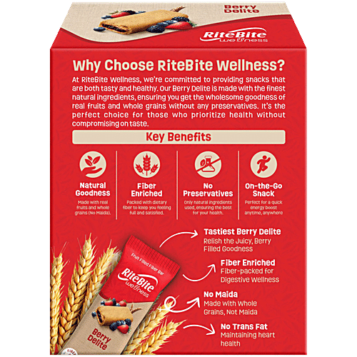 RiteBite Max Protein Max Protein Wellness Fruit Filled Berry Delite Bar, 480 g (12 pcs x 40 g) 