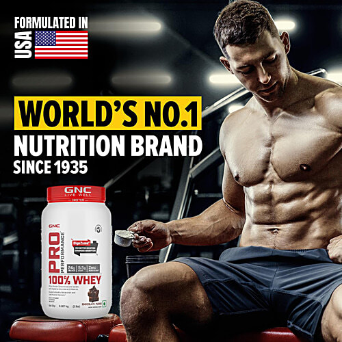 Gnc Pro Performance Chocolate Fudge Whey Protein Powder, 907 g  Muscle Building