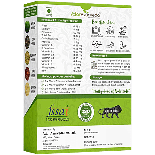 Attar Ayurveda Moringa Powder, 200 g  