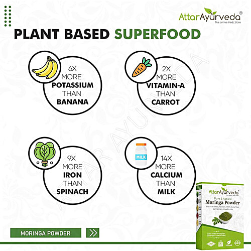 Attar Ayurveda Moringa Powder, 200 g  