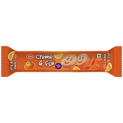 Dukes  Crème 4 Fun Orange Flavoured Sandwich Biscuits, 145 g  