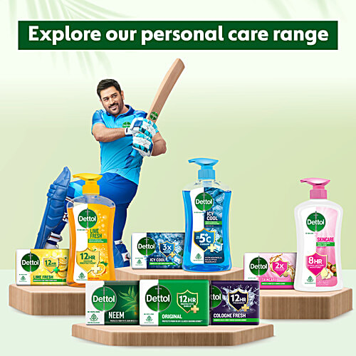 Dettol Lime Fresh Bathing Soap Bar With 12 Hr Freshness, 150 g (Pack of 5) 