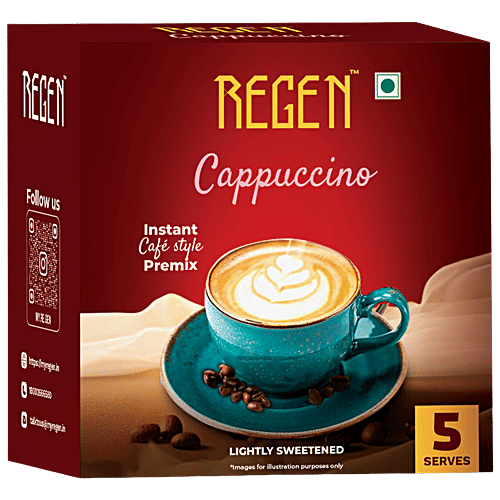 Regen Cappuccino Instant Cafe Style Premix, 150 g  Lightly Sweetened