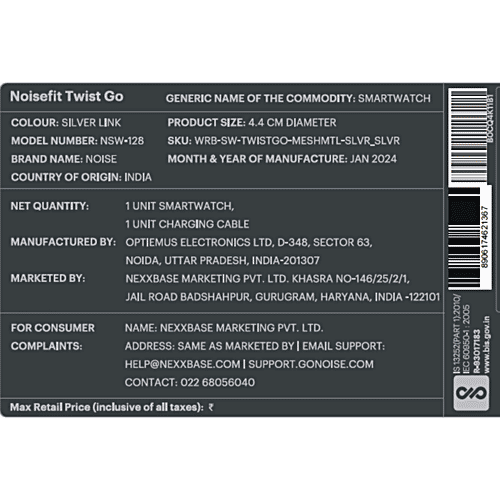 Noise Fit Twist Go Smartwatch - Silver Link, 1 pc