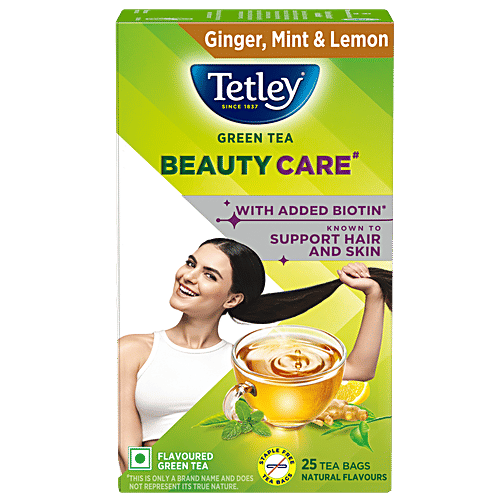 Tetley Beauty Care Ginger, Mint & Lemon Green Tea, 35 g (25 Bags x 1.4 g each) 
