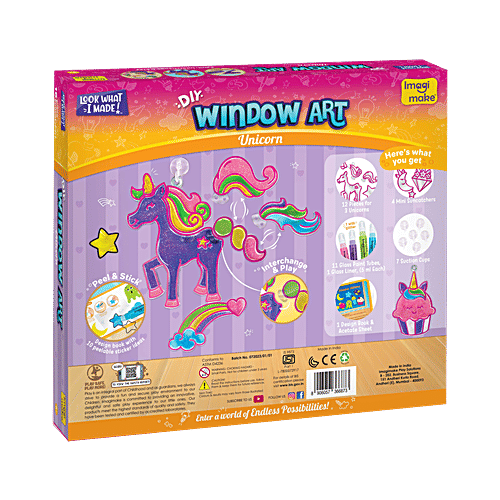 Imagimake DIY Window Art Unicorn Glass Painting Kit - For Kids 5+, 1 pc  Art & Craft Kit, Sun Catcher Kit