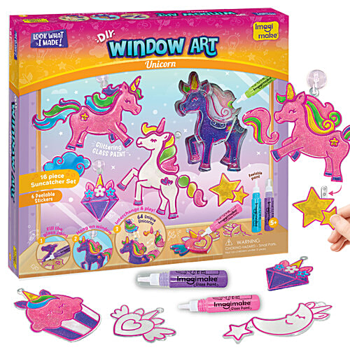 Imagimake DIY Window Art Unicorn Glass Painting Kit - For Kids 5+, 1 pc  Art & Craft Kit, Sun Catcher Kit