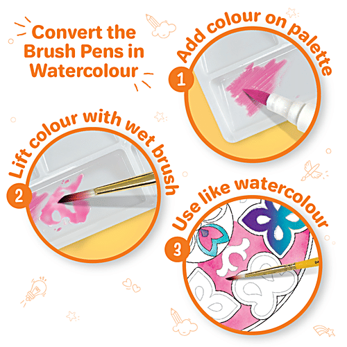 Imagimake DIY Mandala Art Kit - For Kids 8+, 1 pc Coloring & Painting Kit Using Water Brush Pen & Stamps, Art and Craft Kit