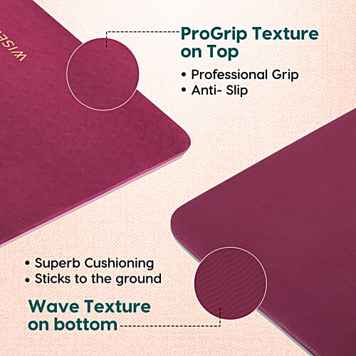 Wiselife Purpose Printed Yoga Mat - Sun Salutation, Wine, 1 pc