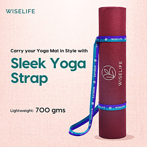 Wiselife Purpose Printed Yoga Mat - Sun Salutation, Wine, 1 pc
