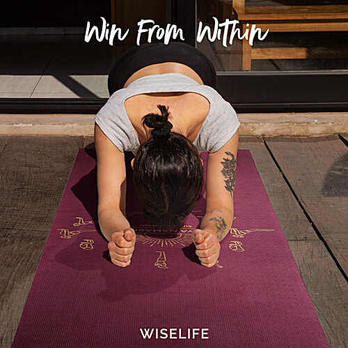 Wiselife Purpose Printed Yoga Mat - Sun Salutation, Wine, 1 pc