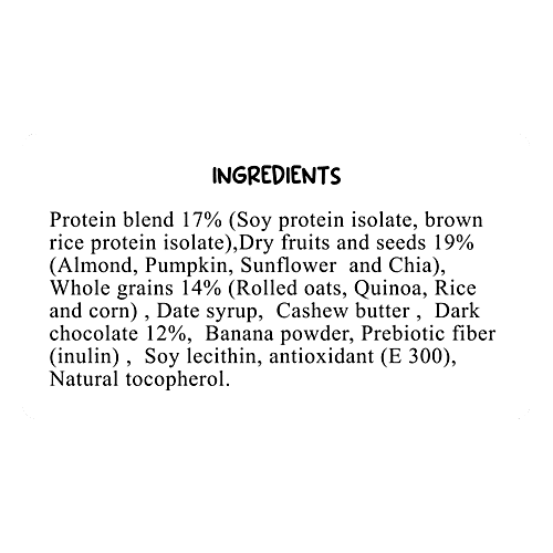 Better Food Factory Choco Banana Protein Bar, 52 g No Added Preservatives, No Added Sugar, Plant Based Protein