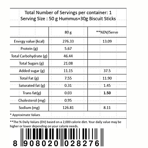 The Khao Project On the Go Choco Hummus & Bread Sticks, 80 g  