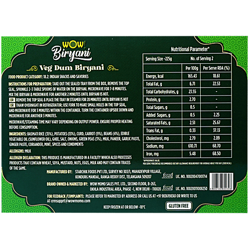Wow! Biryani Veg Dum Biryani, 450 g  