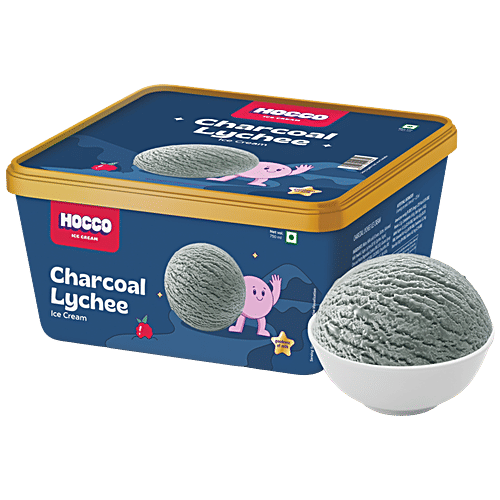Hocco Charcoal Lychee Ice Cream, 750 ml