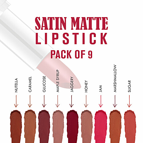Love Earth Satin Matte Lipstick - Assorted, 18 g (9 pcs x 2 g)