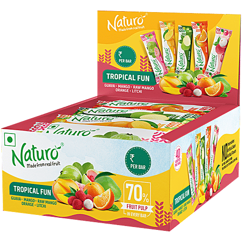 Naturo Tropical Fun Fruit Bars - Assorted, 280 g (40 pcs x 7 g) 