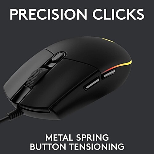 Logitech logitech G203 Wired Mouse with Customizable Buttons (8000 DPI, LED Lights, Black), 1 Unit  
