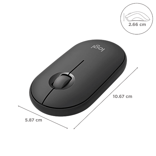 Logitech logitech Pebble Mouse 2 Wireless Optical Mouse with Silent Click Buttons (1000 DPI, Ultra Portable, Tonal Graphite), 1 Unit