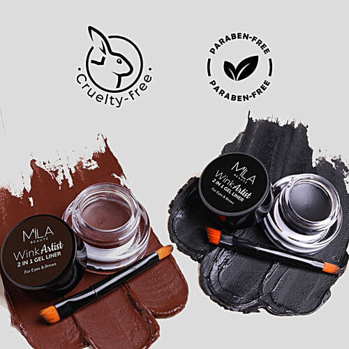 Mila Beaute Wink Artist 2 In 1 Gel Eye Liner, 4 g Black 