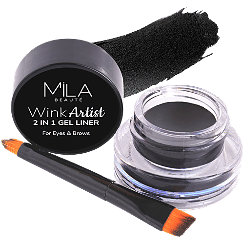 Mila Beaute Wink Artist 2 In 1 Gel Eye Liner, 4 g Black 