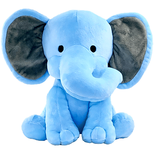 Babique Blue Sitting Elephant Plush Soft Toy, 1 pc 30 cm
