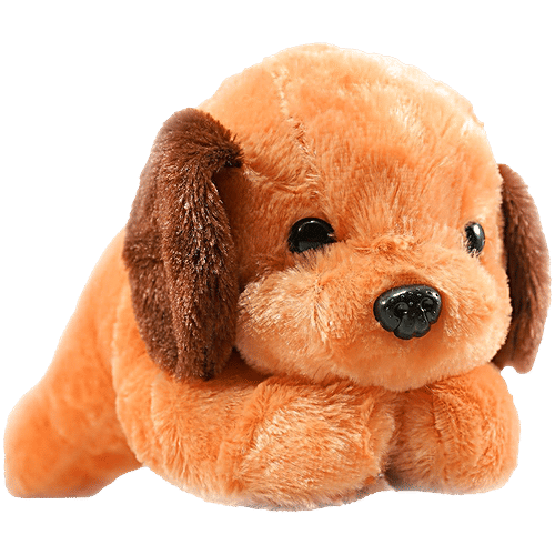 Babique Brown Dog Plush Soft Toy, 1 pc 26 cm, Soft Toys for Kids