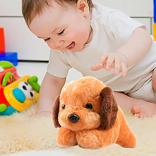 Babique Brown Dog Plush Soft Toy, 1 pc 26 cm, Soft Toys for Kids